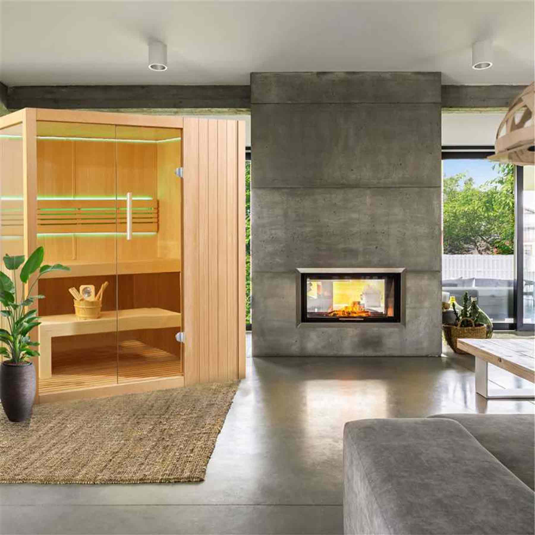 Aleko 4 Person 4.5 kW Hemlock Wet Dry Indoor Traditional Sauna - Image 6