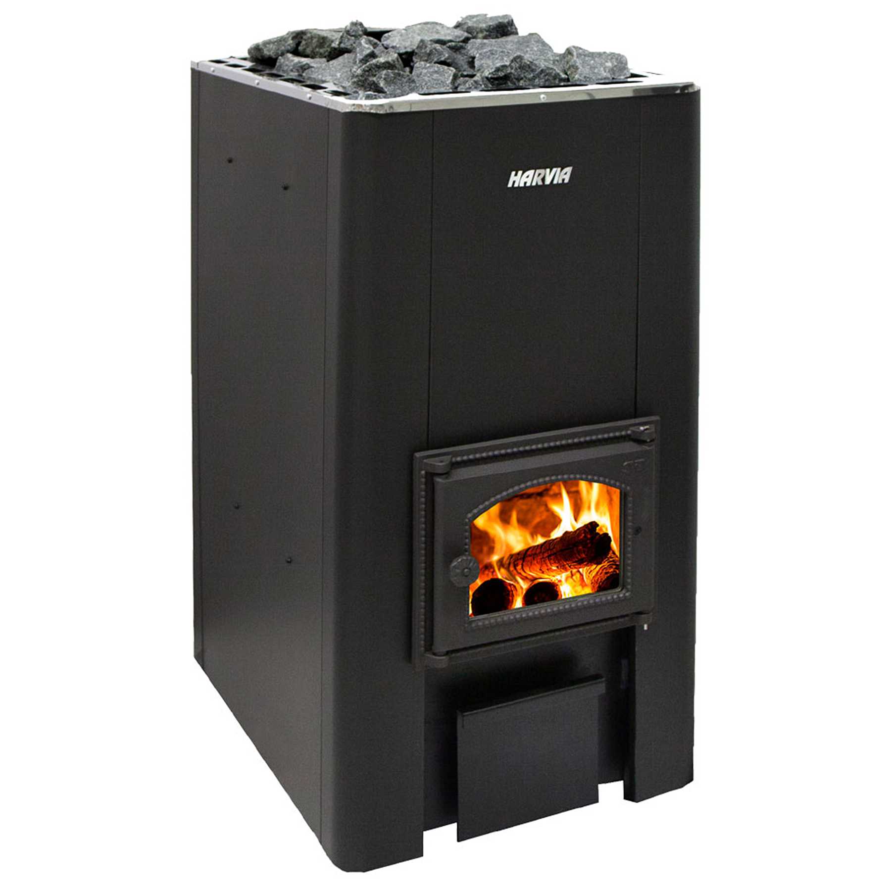 Harvia WK500 Floor-Mount Black Steel 40kW Wood Sauna Stove