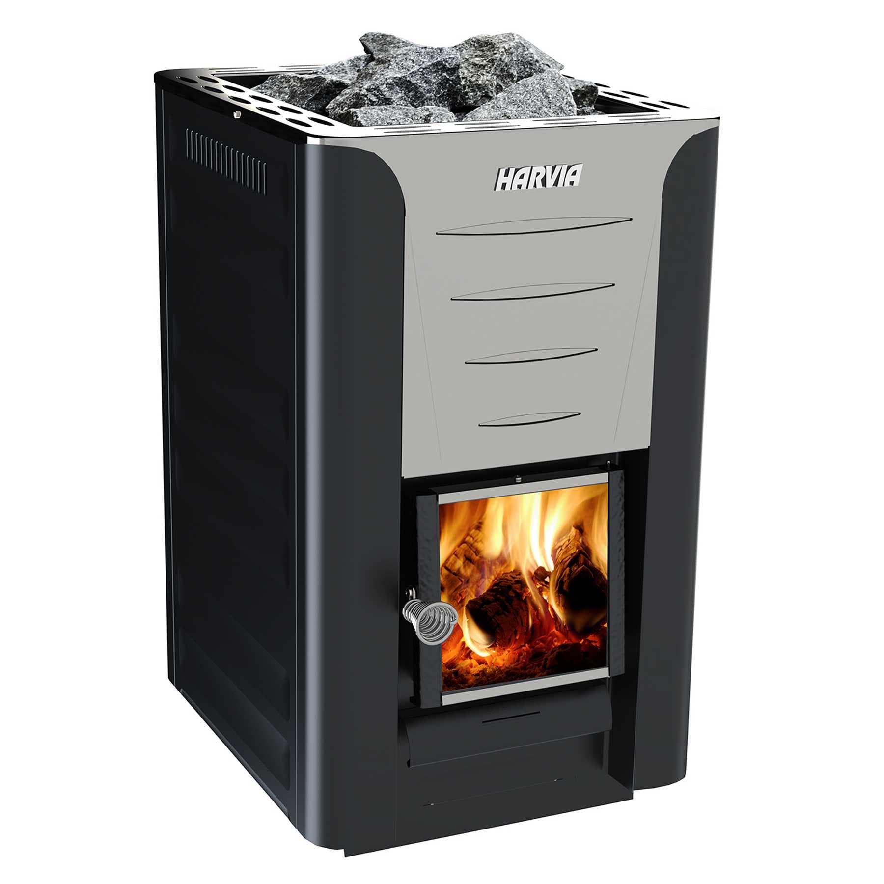 Harvia Pro 20 Floor-Mount Black Steel 24kW Wood Sauna Stove
