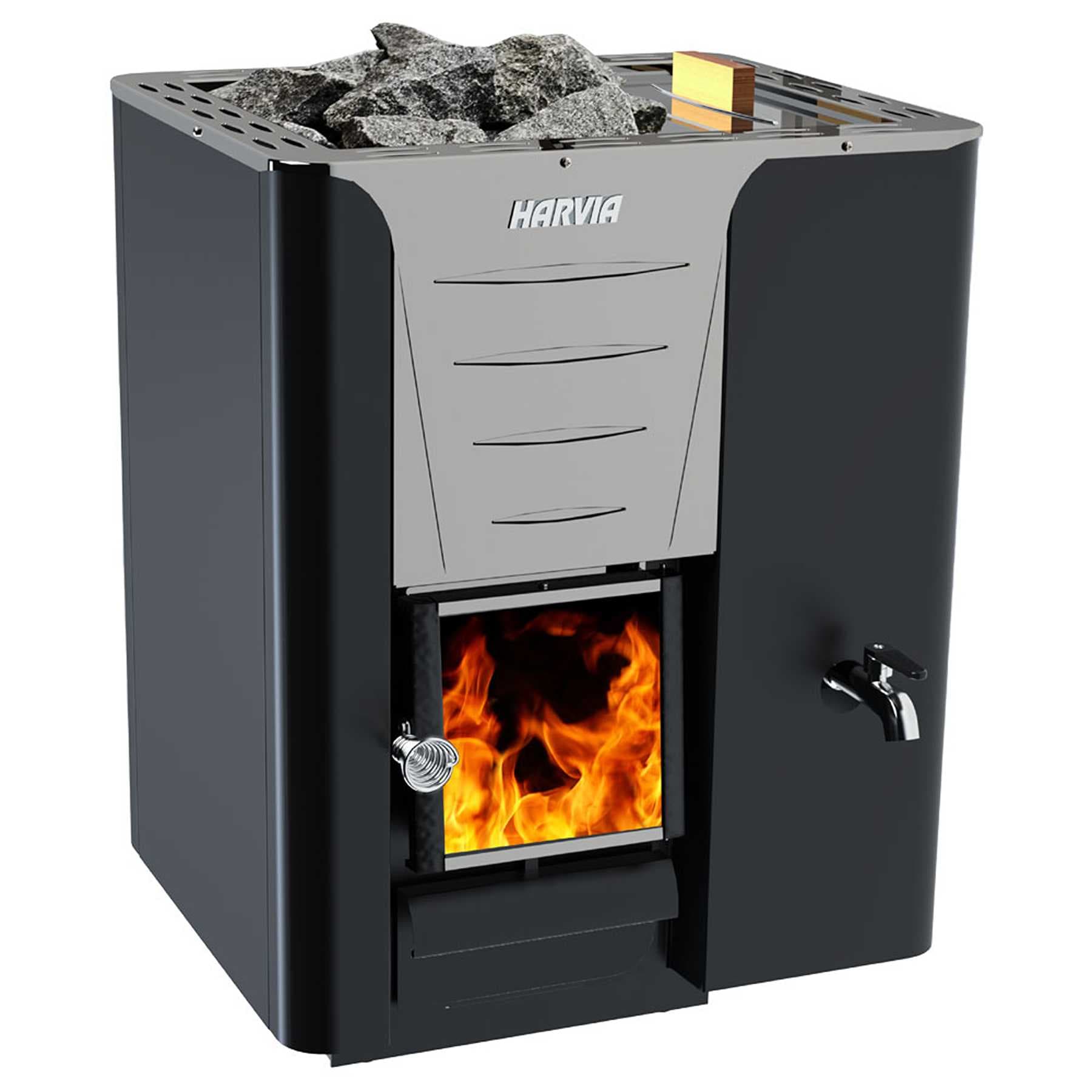 Harvia WK200RS Floor-Mount with Water Tank 24.1kW Wood Sauna Stove