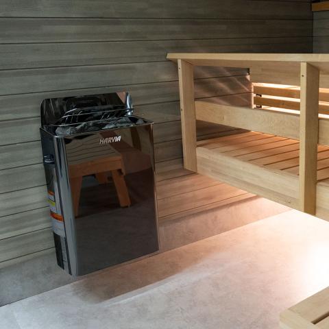 Harvia SW80 Wall-Mount Black Steel 8kW Electric Sauna Heater - 05