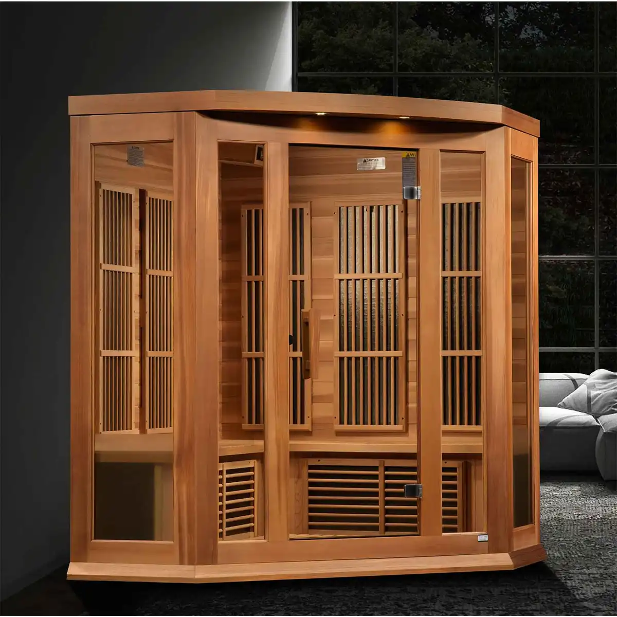 Maxxus Avignon 3 Person Near Zero EMF Corner Indoor FAR Infrared Sauna - Image 5