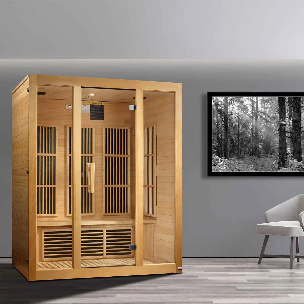 Maxxus Bellevue 3 Person 7 Panels Low EMF Indoor FAR Infrared Sauna - Image 4
