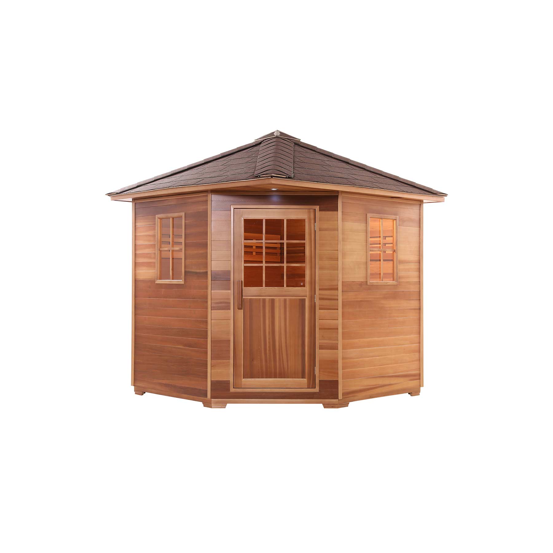 Aleko 8 Person 9 kW Cedar Wet Dry Outdoor Traditional Sauna - Image 4