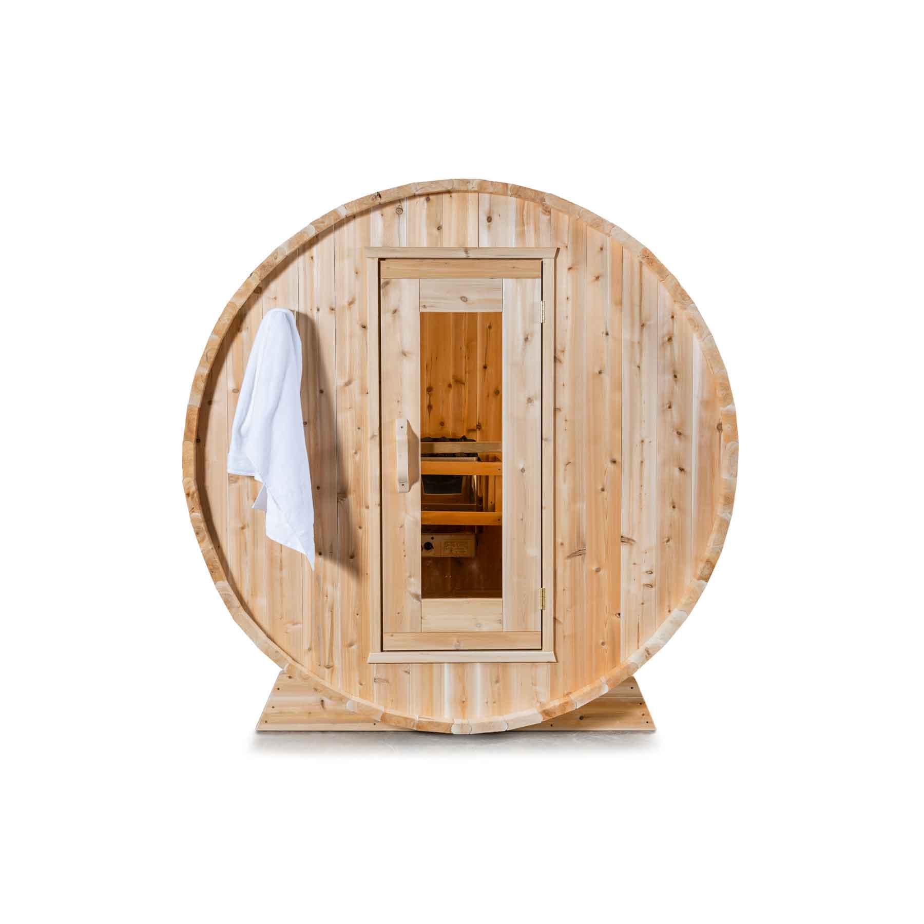 Dundalk CTC Harmony 4 Person 6 kW White Cedar Barrel Sauna - Image 16