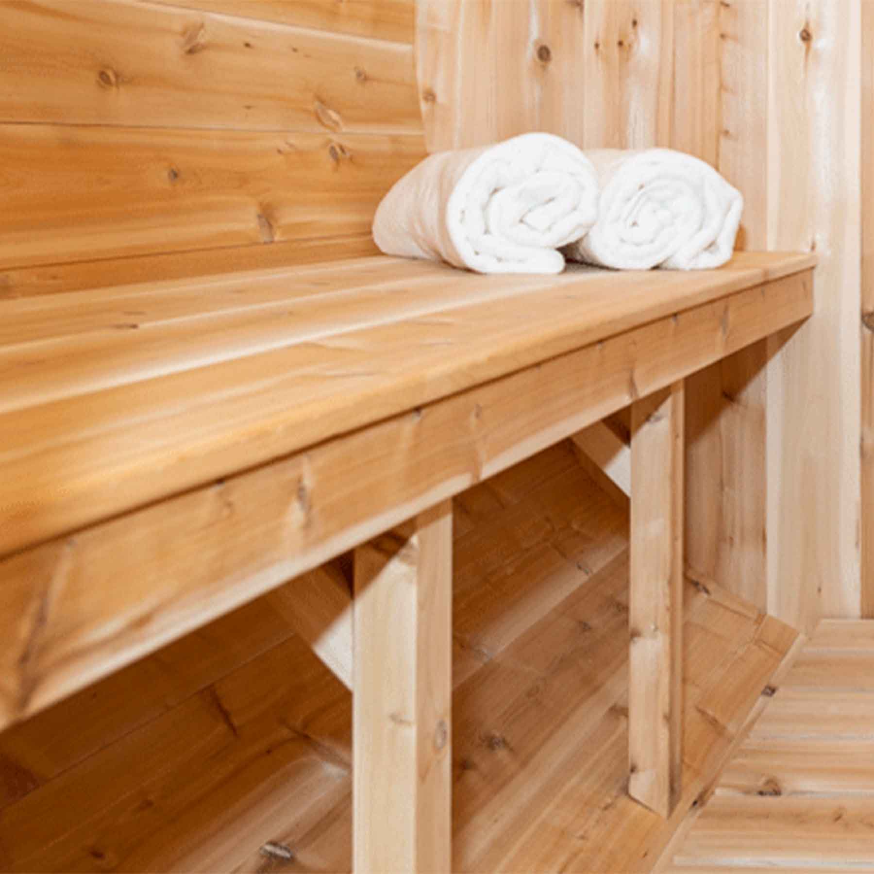 Dundalk CTC Harmony 4 Person 6 kW White Cedar Barrel Sauna - Image 6