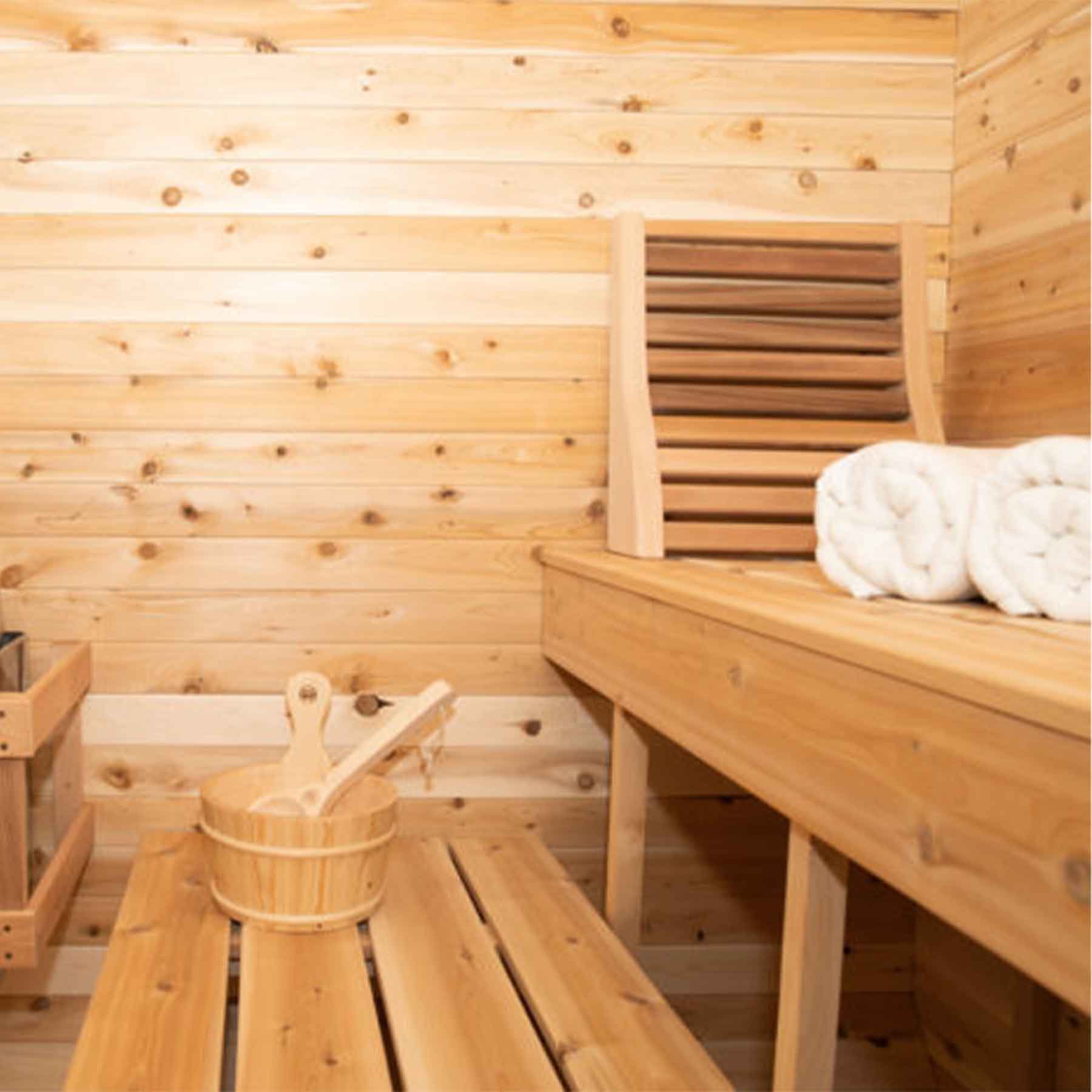Dundalk CTC Luna 3 Person 6 kW White Cedar Barrel Sauna - Image 5