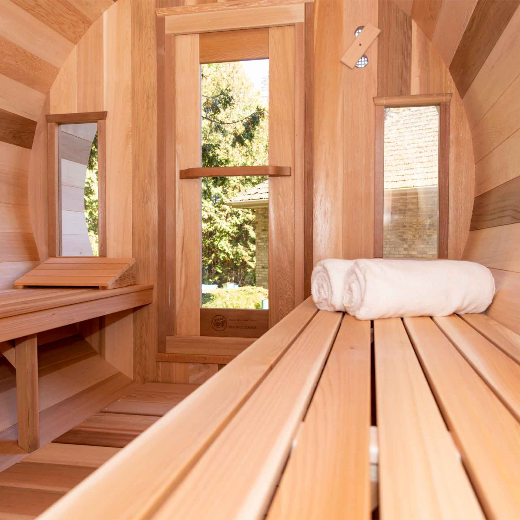 Dundalk CTC Tranquility 6 Person 6 kW White Cedar Barrel Sauna - Image 5