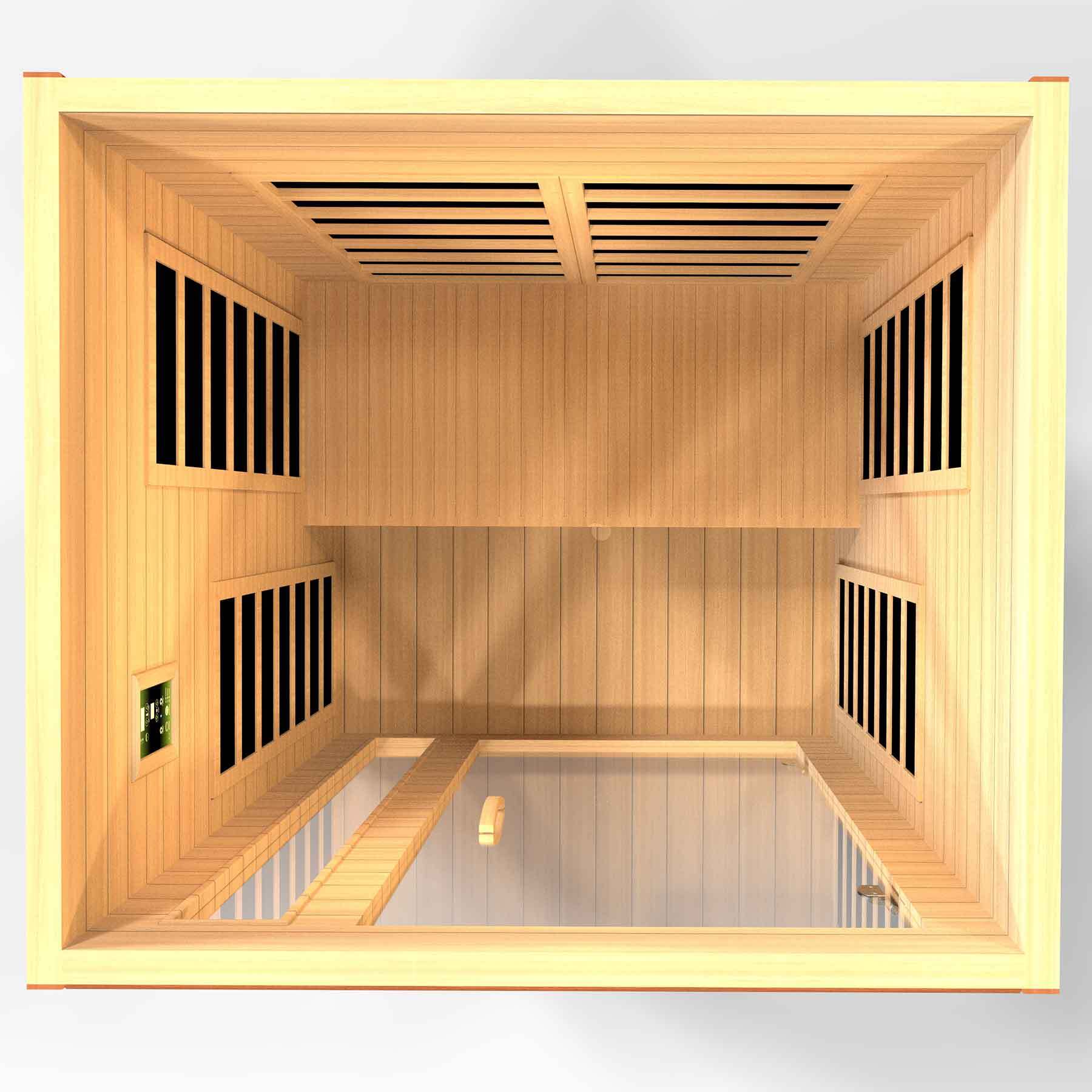 Dynamic Cordoba 2 Person Low EMF Hemlock Indoor Infrared Sauna - Image 4