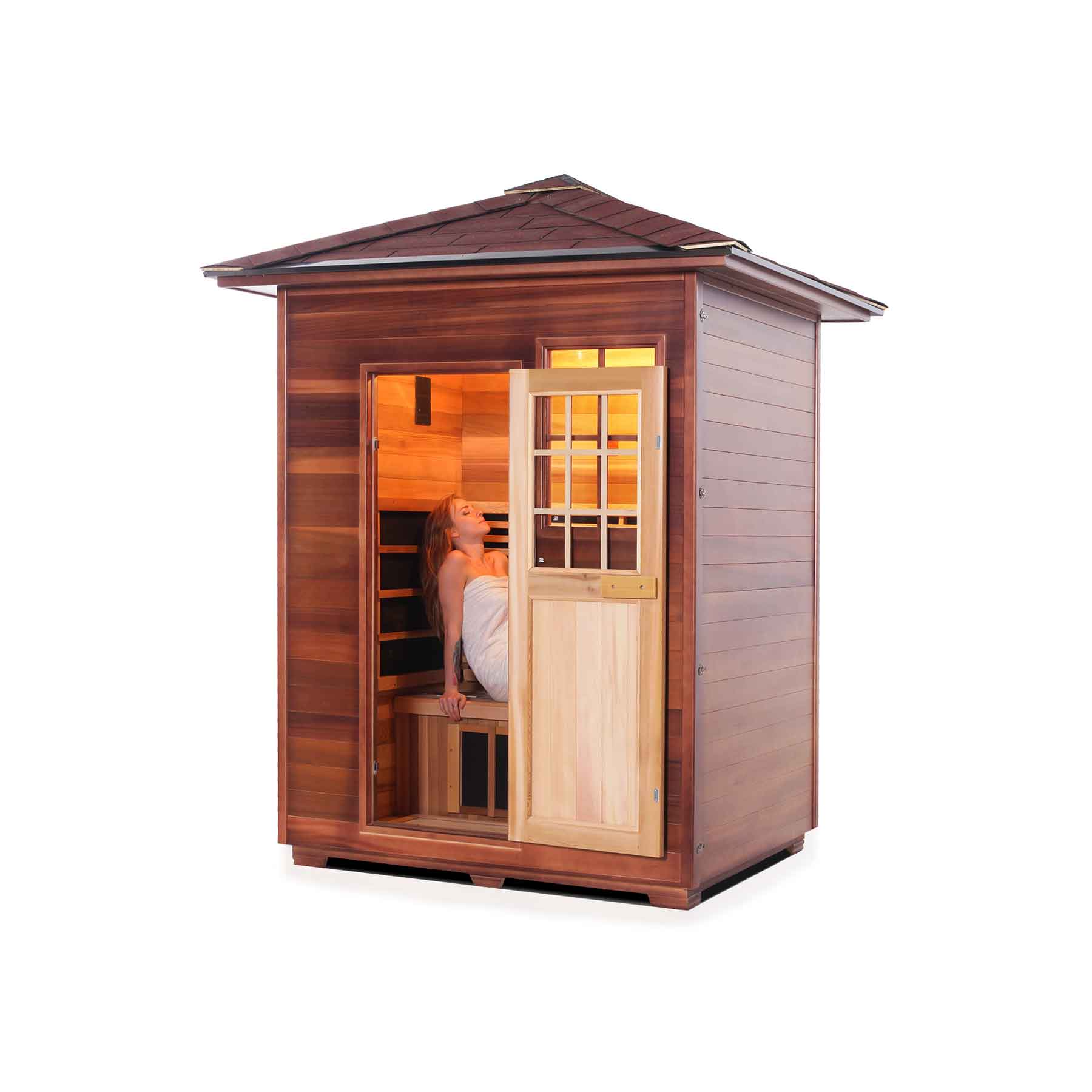 Enlighten Sierra 3 Person  Low EMF Outdoor Infrared Sauna - Image 11