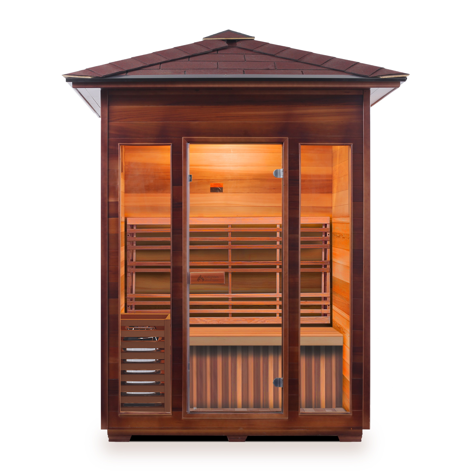 Enlighten SunRise 3 Person  Outdoor Dry Traditional Sauna - Image 5