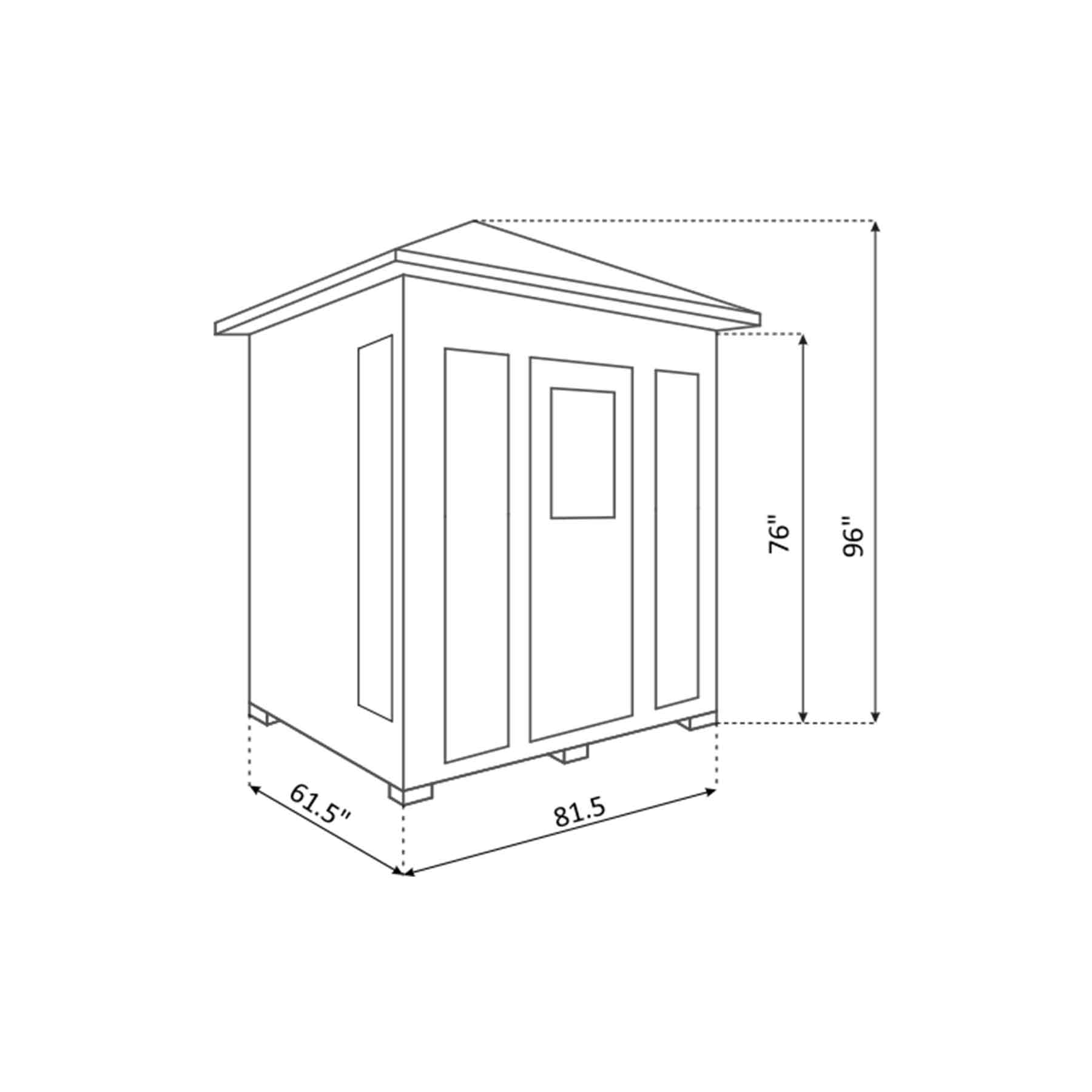 Enlighten SunRise 5 Person  Outdoor Dry Traditional Sauna - Image 5