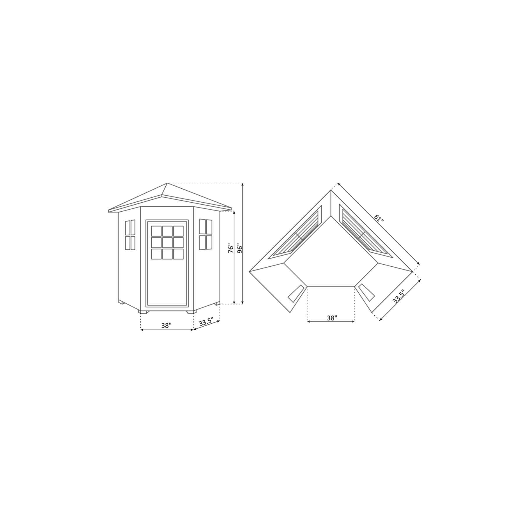 Enlighten Sierra 4C Space-saving Corner Low EMF Outdoor Infrared Sauna - Image 10