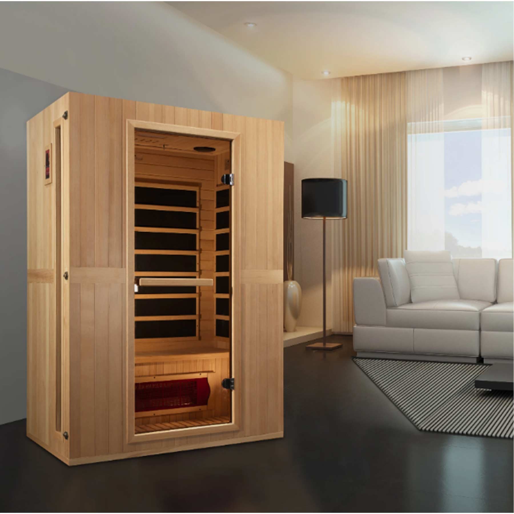 Maxxus Serenity 2 Person Dual Tech Low EMF Indoor FAR Infrared Sauna - Image 9
